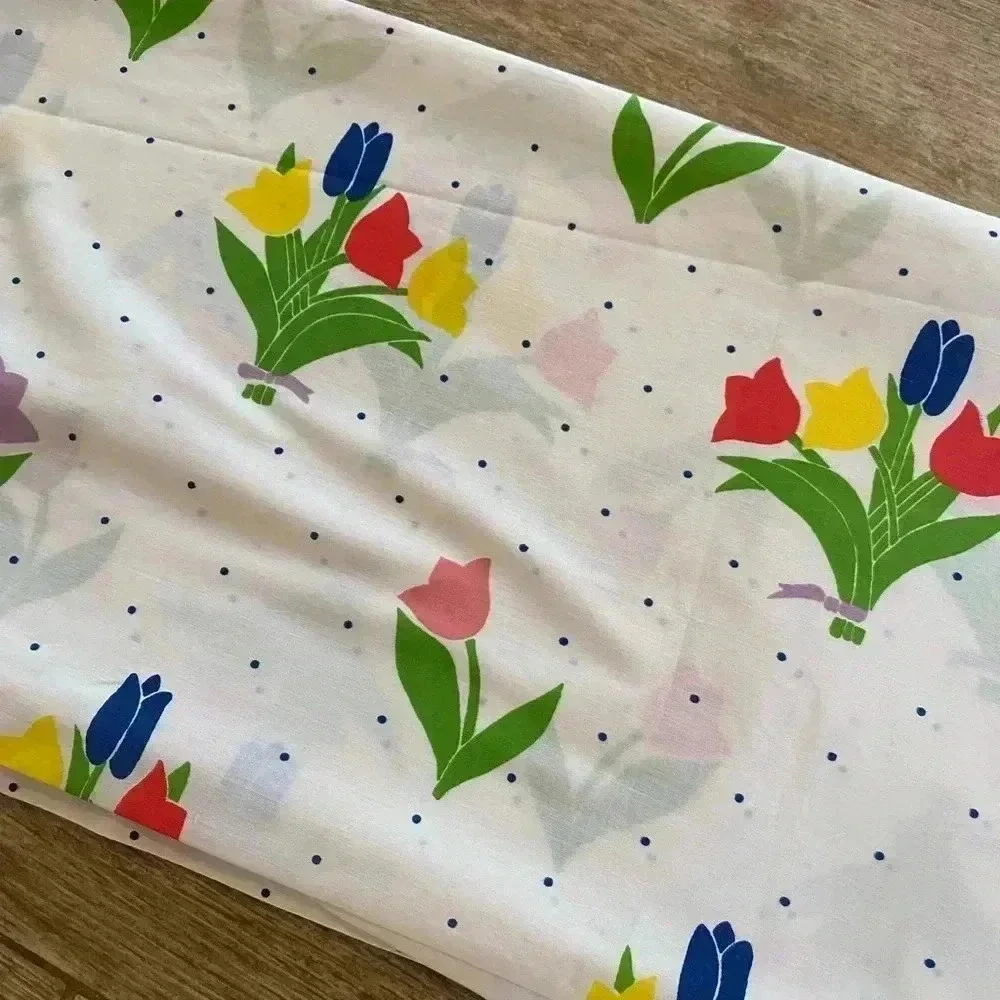 Cannon Vintage Tulip Print Twin Flat Sheet